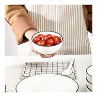 AXZHYX Bowl 4.5 Inch Ceramic Rice Bowl Dessert Bowl Soup Bowl 2 Pack Hotel Tableware Home Noodles Boiled Fish Soup Bowl