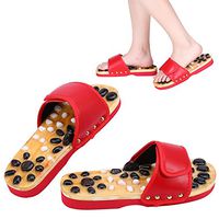 Massage Shoes Natural Stone Massage Shoes Foot Reflexology Accupressure for Foot Care at Home(40-Red)