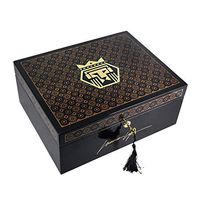 Humidors Cigar Cigar Storage Box 80 Cigar Portable Cedar Equipped with Humidifier and Hygrometer (Color : Black, Size : 273414.2cm)