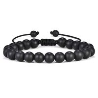 M MOOHAM Matte Agate Mens Bracelet Gifts - 8mm Natural Matte Agate Bracelet Anxiety Bracelet for Men, Stress Relief Adjustable Matte Agate Bracelet Papa Gifts from Wife Daughter