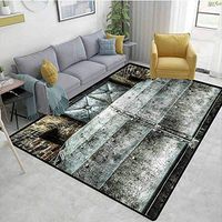 TableCoversHome Industrial Decorative Area Rug Girls Room, British Historic Factory Pattern Printing Rugs, Easy Maintenance Area Rug Living Room Bedroom Carpet (2'x 3')