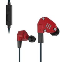KZ ZS6 Quad Driver High Fidelity Extra Bass Hifi In Ear Earphone Detachable Cable (Red With Mic)