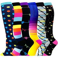Compression Socks for Women&Men 20-30mmHg(1/3/6 PACK) - Best for Christmas, Running, Travel, Cycling, Nurse (05 Multicolour - 6 Pairs, Large/X-Large(US SIZE))