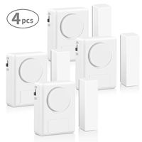 LingsFire Magnetically Triggered Alarms for Doors or Windows Home Security Window/Door Alarm Kit (4-Pack), Loud 100 dB Alarm