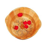 Foot Tub，Wooden Foot Bath，Pedicure Barrels，Foot Basin Wooden Bucket，The Bottom of The Barrel is Engraved with Lotus