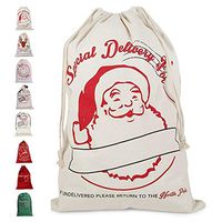 D.Home Bags Santa Sack Personalized for Kids Canvas Burlap Blank Bag Drawstring Extra Large Size 27.5"x19.5" (E)