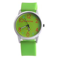 wsloftyGYd Candy Color Children Kids School Silicone Strap Number Analog Quartz Wristwatch Green
