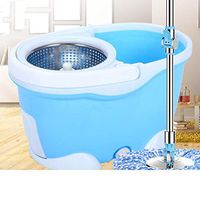 Mop Bucket Rotary Mop Dual Drive Hand Pressure Hand Wash Mop Bucket Automatic Mop Mop Cloth DELICATEWNN (Color : Blue)
