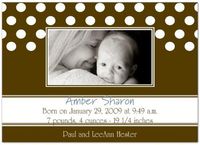 Polka What Polka Brown Birth Announcements - Set of 20