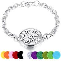 memorial jewelry Aromatherapy Essential Oil Diffuser Bracelet 316L Stainless Steel Locket 30mm + 12 Felt Pads