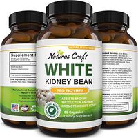 Pure White Kidney Bean Extract Pills Natural Weight Loss Supplement with Starch Carb Blocker Appetite Suppressant Lose Body Fat Aid Digestive System for Men and Women 60 Capsules by Natures Craft