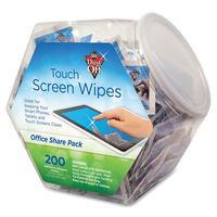 Touch Screen Wipes, 5 x 7 3/4, 200 Individual Foil Packets