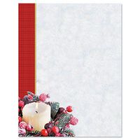 Candlelight Holiday Christmas Letter Papers - Set of 25 Christmas Stationery Papers are 8 1/2" x 11", Compatible Computer Paper