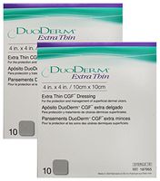 ConvaTec DuoDerm Extra Thin CGF 4" x 4" Hydrocolloid Dressing 20 (2 Boxes of 10)