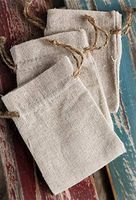 PoshNPretty Upscale Natural Linen Bags with Hemp Drawstrings - 12 PCS - Choose Size (4"x6")
