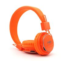 Multifunction Headphones with Radio and Micro SD Card Player, GranVela A809 Foldable Hi Definition Headset with Detachable Cable and in Line Mic for Girls, Boys,Kids and Adults- Orange