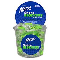 Mack's Snore BLOCKERS Soft Foam Earplugs - 100 Pair Tub - Individually Wrapped - Comfortable, High 32 dB Noise Reduction Ear Plugs for Snoring, Roommates and Travel Partners
