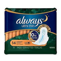 Always Ultra Thin Pads, Overnight 14 ea