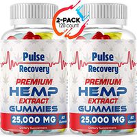 Hemp Gummies (2-Pack - 120 Count) Premium Hemp Extract Sugar Coated Gummies - 25,000mg per Bottle - for Relief of Pain, Stress, Anxiety, Improved Sleep - 100% Natural - Made in USA