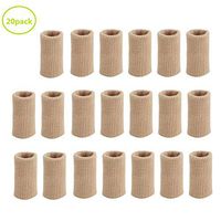 Nutteri 20 Pieces Finger Sleeves, Thumb Splint Brace for Finger Support, Relieve Pain for Arthritis,Triggger Finger, Compression Aid for Sports (Nude)