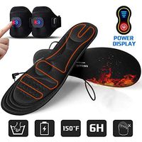 Gimilife Heated Insoles with Power Display,Heated Foot Warmer Insole for Man Woman with Rechargeable Battery Powered,Adjustable Temperature Electric Pads on Skiing Hunting Hiking Camping S