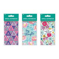 B-THERE Bundle of Spiral Notebooks - 6 Notebooks Total! 3 Different Designs - 3" x 5" Stationery