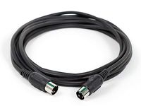 Monoprice MIDI Cable - 15 Feet - Black with Keyed 5-pin DIN Connector, Molded Connector Shells