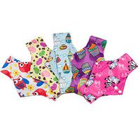 Artibetter 5Pcs Reusable Sanitary Pads Charcoal Bamboo Panty Liner Mama Cloth pad