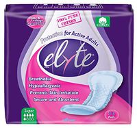 Elyte 100% Pure Cotton Bladder Control Pads-Sensitive Skin Safe, Super, 30 Count