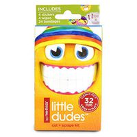 Me4kidz - Little Dudes Cut and Scrape Kit - Bandages, Wipes, Stickers - 32 Count