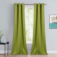 NICETOWN Room Darkening Window Panels - Fresh Green Thermal Insulated Curtains 90 inches Length for Bedroom (42 inches Width, Double Pieces)