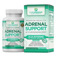 Premium Adrenal Support Supplement by PurePremium (Non-GMO & Gluten-Free) Maximum Strength Formula - Support Cortisol Levels and Reduce Stress with Ashwagandha Root, Vitamin B and C