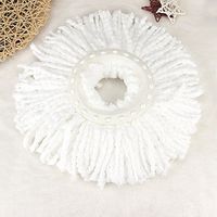 Mop Head Replacement 360 Rotating Easy Magic Microfiber Spinning Floor Mop Head White Cleaning Supplies