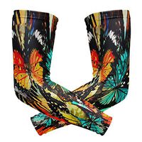 ZZKKO Butterfly Cooling Arm Sleeves Cover Uv Sun Protection for Men Women Running Golf Cycling Arm Warmer Sleeves 1 Pair