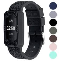 Sports Band for Fitbit Charge 3 Bands and Charge 3 SE Bands, VOMA Adjustable and Breathable Soft Silicone Replacement Accessory Waterproof Wristbands for Women Men Small Large Black