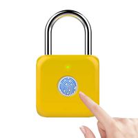 eLinkSmart Fingerprint Padlock Smart Touch Lock Metal Anti-Theft Intelligent Keyless for Gym Locker, School Locker Lock, Backpack, Suitcase, Travel Luggage (Yellow)