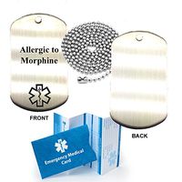 Allergic to Morphine Stainless Steel Medical Alert ID Dog Tag Pendant