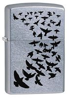Zippo Lighter: Black Birds Flying - Street Chrome 80208