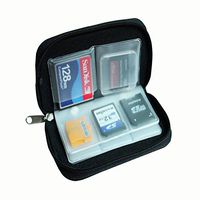 Sd Card Case - 1 PC Black 22 SDHC MMC CF Micro SD Memory Card Storage Carrying Zipper Pouch Case Protector Holder Wallet - Sd Card Wallet Case