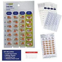 Medication Blister Pack Starter Kit with Medical Alert Card - Includes Loading Tray, 5 Blister Trays, 5 Cold-Seal Cards - Pill Blister Sizes Regular or Jumbo Blisters (Weekly - Standard 1/2" Deep)