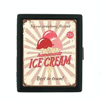 Metal Cigarette Case Vintage Poster D-252 Homemade Ice Cream Best in Town Strawberry