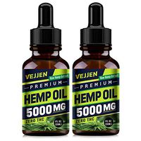 Vejjen Hemp Oil 30ml Drops, 30% Concentration, Cold Pressed, Without THC and unwanted additives, All-Natural Ingredients, Strictly Manufactured, 2 fl oz (2-Pack)