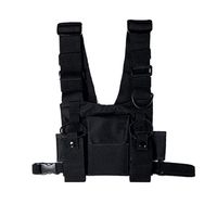 MOLLYGAN Universal Two-Way Radio Case Harness Chest Rig Bag Tactical Hip Hop Streetwear Functional Vest Pocket Front Pack Pouch Holster for Men & Women (M)