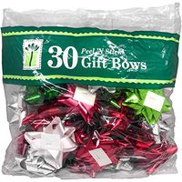 Berwick C.O. Large 4" Premium Holiday Holographic Peel N Stick, Gift Wrapping Christmas Bows (30 Bows)