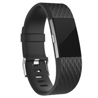 iGK Replacement Bands Compatible for Fitbit Charge 2, Adjustable Replacement Bands with Metal Clasp Special Edition Black Large