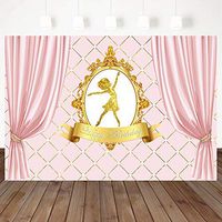 Mehofoto Birthday Photography Backdrops for Girl Pink Curtain Gold Shining Dancing Ballet Princess7x5ft Vinyl Background Baby Shower Birthday Party Banner Backdrop
