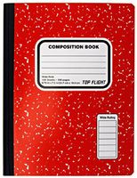 Top Flight Colored Marble Composition Book, 100 Sheets, Wide Rule, 9.75 x 7.5 Inches, 1 Book, Cover Color May Vary (41352)