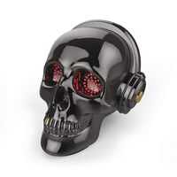 XIANGCHEN Skull Bluetooth Speaker SADAN LED Wireless Skeleton Speakers Super Bass Stereo Sound Cool Design with Eyes Light for Home Party Traveling&Outdoor (Silver)