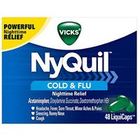 Vicks NyQuil Cold & Flu Nighttime Relief LiquiCaps 24 ea (Pack of 4)