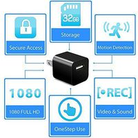 TAG Hidden Spy Motion Detection Camera & Phone USB Charger With 32Gb Memory & HD Video Resolution | Reliable & Compact Nanny Wall System | For Security, Business, Surveillance, Nursing Homes & More